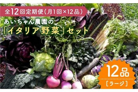 【12品×12回定期便】あいちゃん農園の「イタリア野菜」セット（ラージ） 野菜 やさい[FAA022]