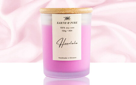 フレグランスキャンドル 『ホノルル』 キャンドル おしゃれ ルームフレグランス アロマキャンドル ギフト 沖縄市 / Earth ＆ Pure[BCDJ003]