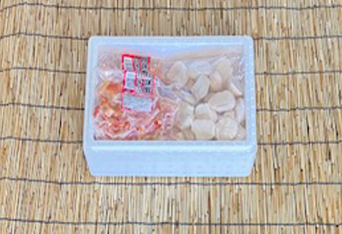 花咲かにむき身300g×3P、ほたて貝柱500g×3P D-76006