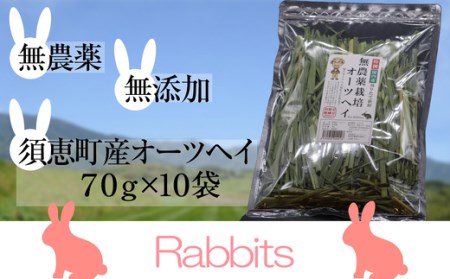 【無農薬栽培・うさぎ用ペットフード】特選オーツヘイ 70g×10袋