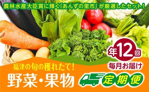 【年12回毎月】穫れたて!旬の野菜・果物定期便★あんずの里【随時開始】[F6250]