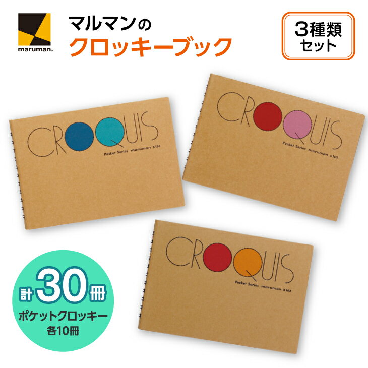 【ふるさと納税】ポケットクロッキー　3種　セット｜画材 色彩 鉛筆 画用紙 お絵描き 絵 デッサン 絵具 ボールペン クレヨン 文具 アイデア ペン マーカー 色鉛筆