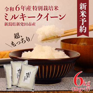 【新米受付開始！】 令和8年産 米 ミルキークイーン 計6kg 2kg × 3袋 米 白米 ご飯 料理 おにぎり 弁当 新潟県 新潟産 新発田産 ミルキークイーン 佐々木耕起組合 新潟県 新発田市 非常食 備蓄 米 米 米 米 米 ssk013