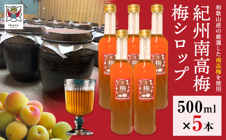 孫さんの紀州南高梅 梅シロップ 500ml×5本 イクス産業《30日以内に出荷予定(土日祝除く)》和歌山県 紀の川市 梅 シロップ