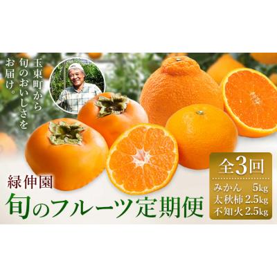 ふるさと納税 玉東町 【先行予約】全3回 旬のフルーツ定期便 みかん 柿 不知火 緑伸園《9月下旬-1月下旬頃出荷》
