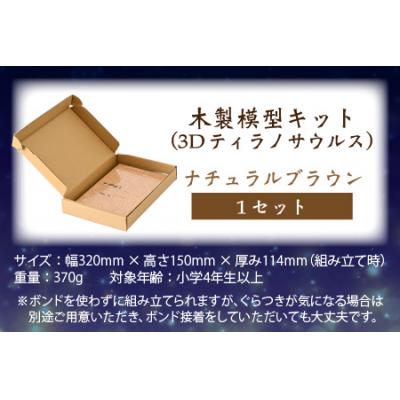 ふるさと納税 大野市 レーザー加工　奥越恐竜木製模型キット(ティラノサウルス3D)ナチュラルブラウン |  | 03