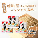 【ふるさと納税】【3ヶ月定期便】令和6年産 茨城県 境町産 こだわり「こしひかり」玄米10kg(5kg×2袋)×3ヵ月（合計30kg）| 米 2024年産 令和6年産 こしひかり コシヒカリ 玄米 定期便 境町 茨城県産