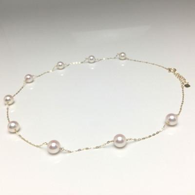 ふるさと納税 志摩市 老舗の真珠専門店・アコヤ真珠 ステーション ネックレス 6.5〜7.0ミリ K18YG