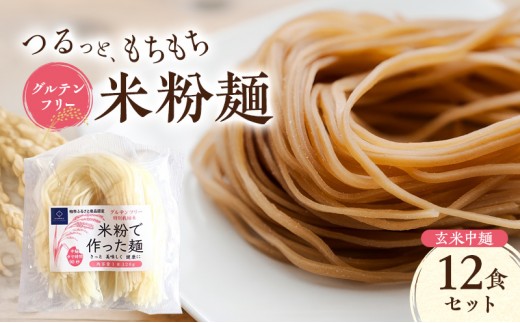 
                  グルテンフリー 米粉麺 玄米中麺 12食セット 麺 めん 玄米麺 米粉 グルテンフリー麺 中麺 うどん パスタ 汁物 冷やし麺 炒め麺 ソース系 塩分0％ 千葉県 柏市
                
