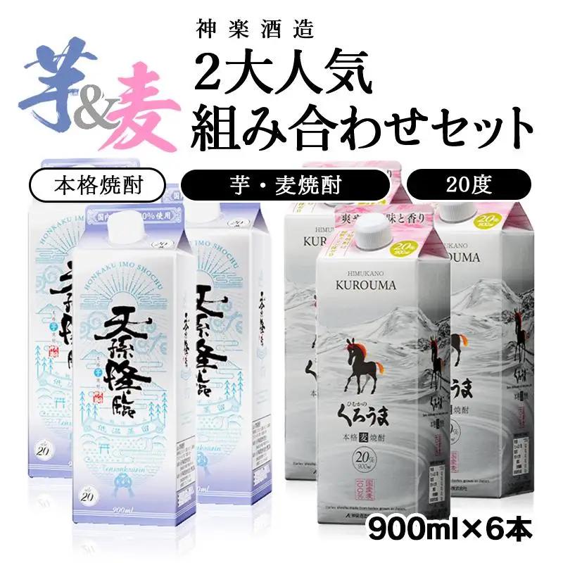 神楽酒造　2大人気焼酎組み合わせセット「くろうま」「天孫降臨」＜26-20a＞