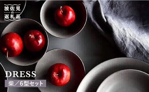 【波佐見焼】柴（ふし）色の波佐見焼 6型セット 小皿 茶碗 小鉢 大皿  食器 皿 【DRESS】 [SD05]