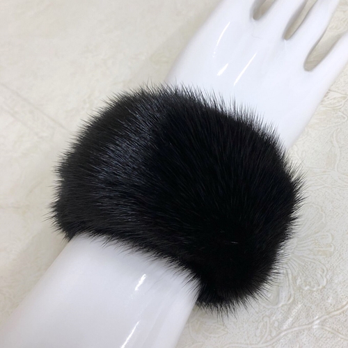 ファーカフス アームウォーマー ブラックミンク ナチュラル／西本毛皮商店 豪華 毛皮 リアルファー 綺麗目 上品 お洒落 ファッション
