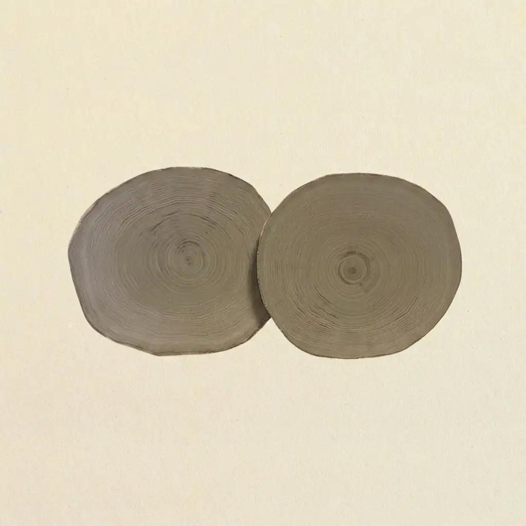 くりの木 ウッドプレート 2枚1組 サイズ（直径約20cm～30cm）厚み約2～2.5cm サイズはお任せ（秋田県内の木を加工） 雑貨 日用品 木製 キッチン雑貨 キッチンアイテム お皿