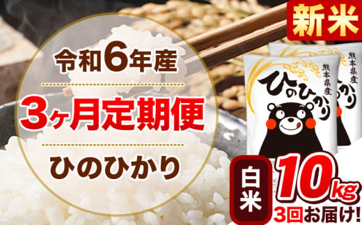 令和6年産新米 【3ヵ月定期便】 白米 ひのひかり 定期便 10kg 5kg×2袋《お申込み翌月から出荷開始》 熊本県産 精米 ひの 米 こめ ヒノヒカリ コメ お米