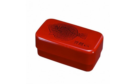 長角入子弁当箱 大 根来 ひらめ（中子なし）シール付 ［YG487］