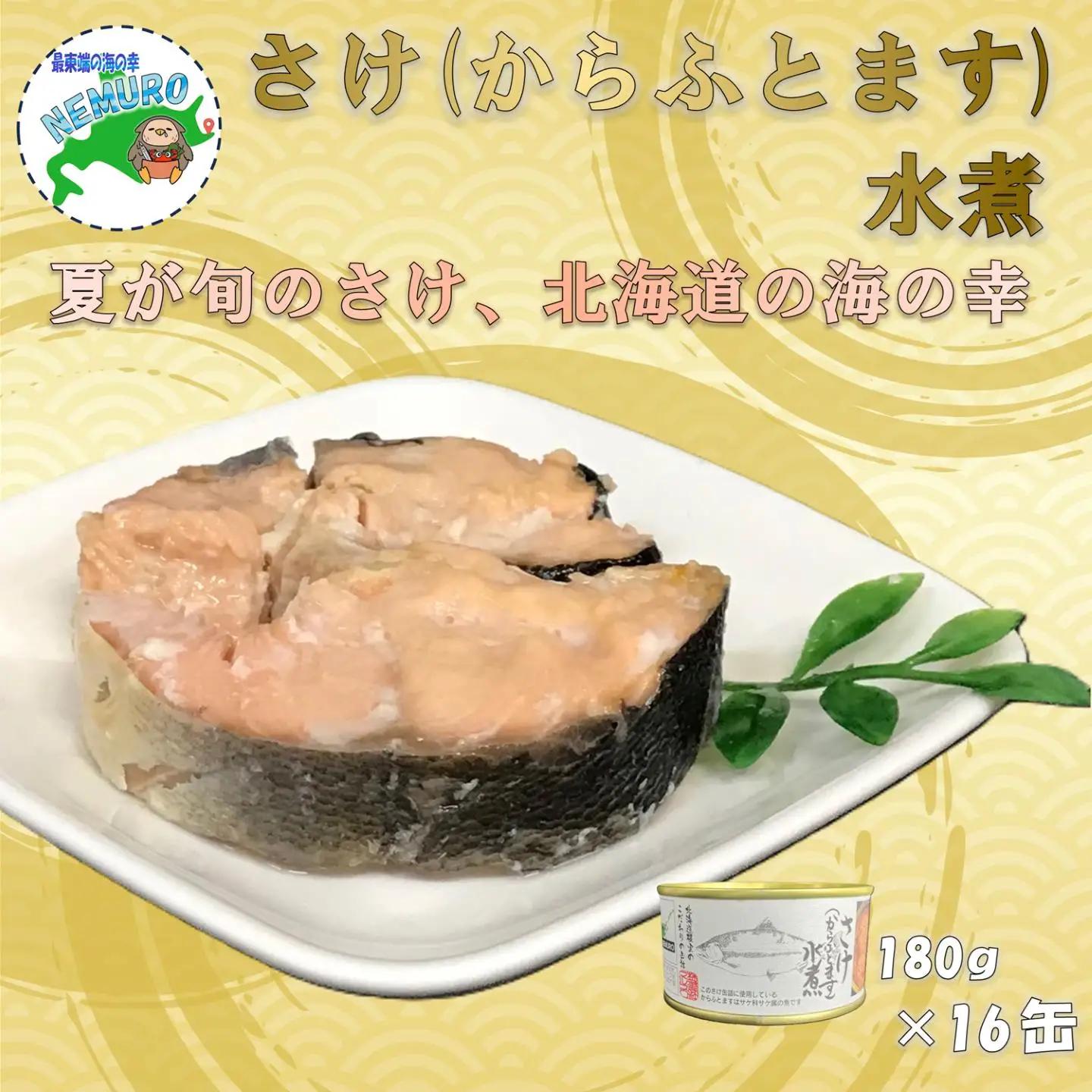 鮭(カラフトマス)水煮180g×16缶 F-78019