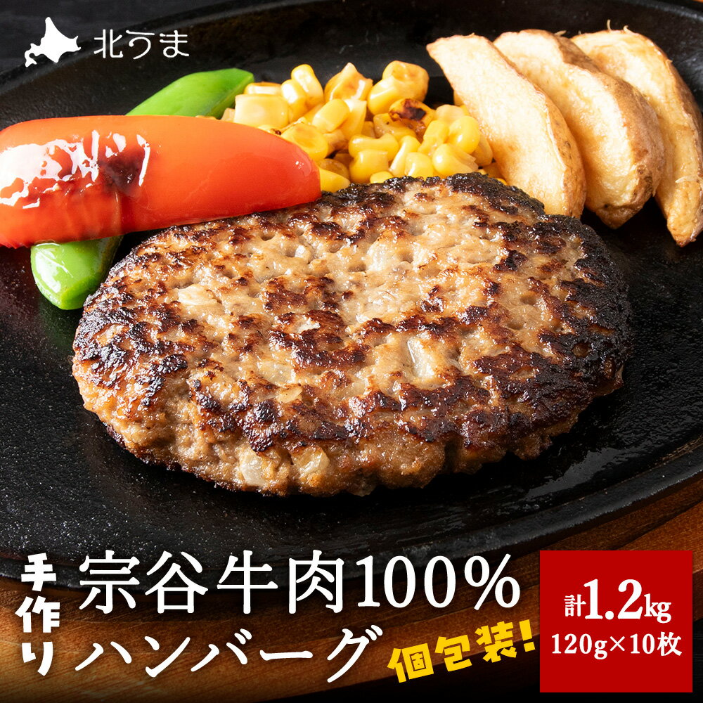 【ふるさと納税】【業務用】 宗谷牛肉100% 手作りハンバーグ120g×10人前牛肉 ハンバーグ 肉料理 手作り 惣菜 北海道ふるさと納税 稚内 ふるさと納税 北海道 【配送不可地域：離島・沖縄県】