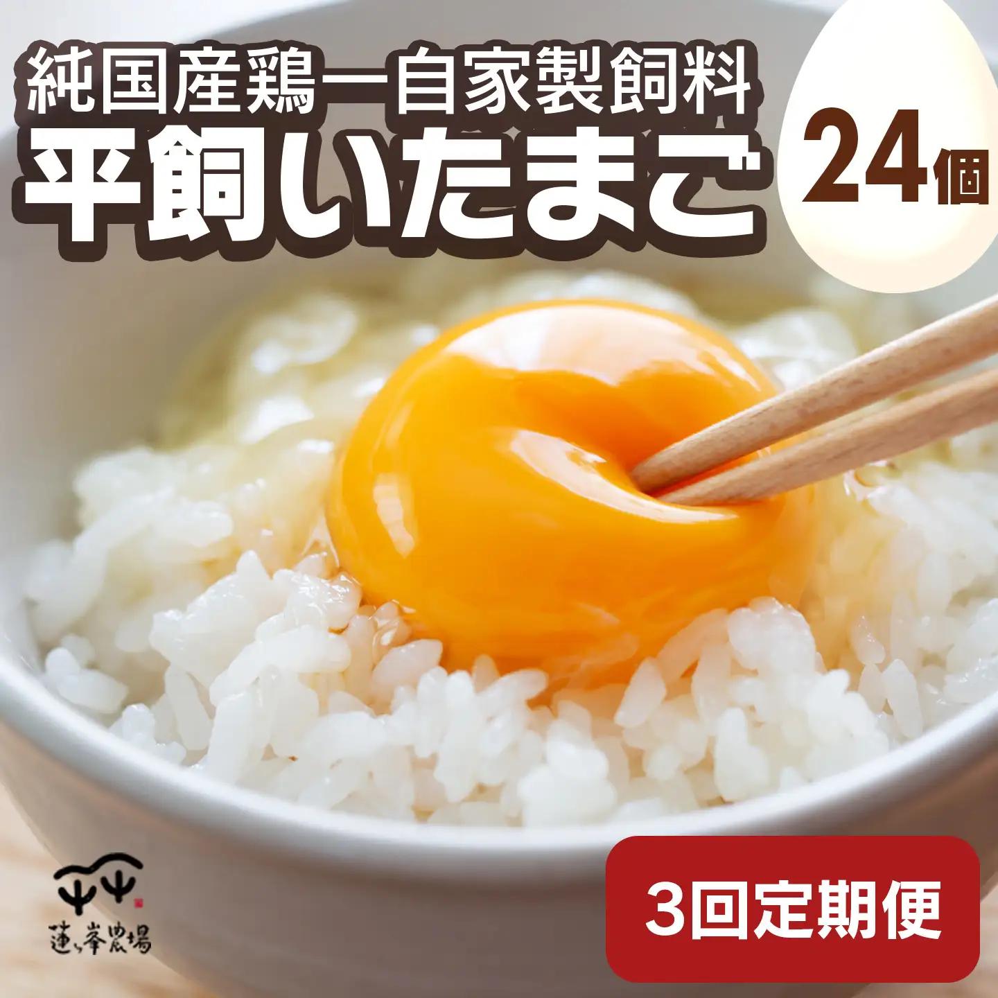 卵 平飼いたまご 純国産鶏卵 24個 3回定期便