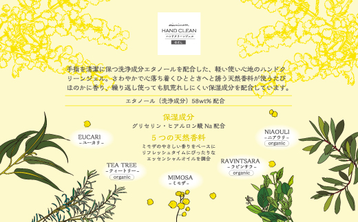 【 ミアミモザ 】【 ギフト箱入 】ミアミモザ ハンドクリーンジェル 100ml 1本 化粧箱 ギフト箱 天然香料 が ほのかに香る ギフト プレゼント 贈答 美容 コスメ ジェル ヒアルロン酸 高知