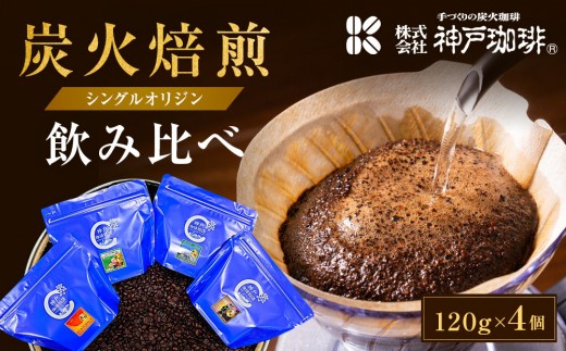 神戸珈琲物語 炭火焙煎シングルオリジン飲み比べ（産地別の味わい）