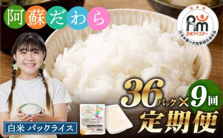 【9回定期便】 阿蘇だわら パックライス  1回あたり200g×36パック 熊本県 高森町