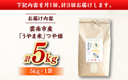 【全3回定期便】つや姫 うやま米 5kg（5kg×1）[AIDB089] 米 定期便