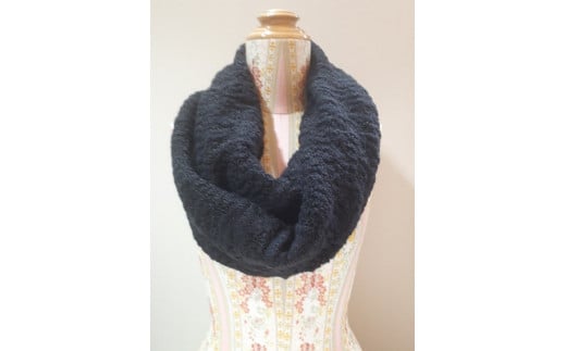 ニットスヌード　チャコールグレー