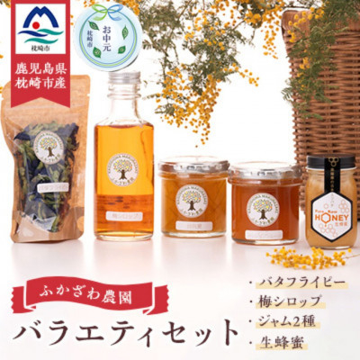 
                  ＜のし付き・お中元＞生蜂蜜・梅シロップ・ジャム2種・バタフライピーバラエティセット　A8-5C【1511352】
                