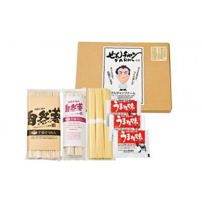 ふるさと納税 三原市 コシがあって美味しい手延べ乾麺の自然薯入り乾麺バラエティセット(小)[029-007] |  | 01