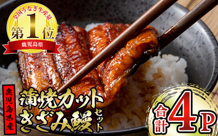 東串良町 うなぎ蒲焼カット(80g×2P)ときざみ鰻(60g×2P)のおためしセット 高級 ウナギ 国産 たれ 鹿児島 ふるさと 人気【アクアおおすみ】【12030】