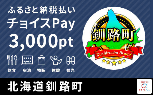 
釧路町チョイスPay 3,000pt（1pt＝1円）【会員限定のお礼の品】
