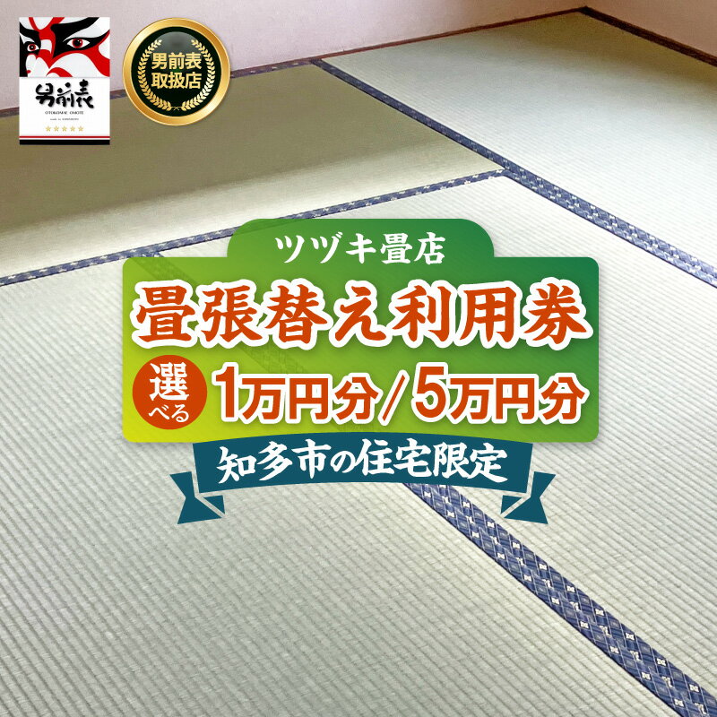 【ふるさと納税】＼寄附前にご連絡ください／ 知多市内の住宅限定 畳張り替え利用券【1万円分 または 5万円分】畳 張替 ツヅキ畳店 リフォーム 住宅手入れ 和室 伝統的な住宅文化 たたみ ※チケット等の発送はありません。