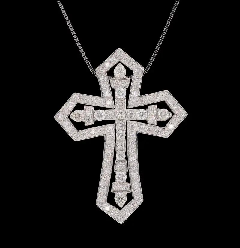 プラチナ900 クロスダイヤモンドネックレス 1.00ct EJ-111