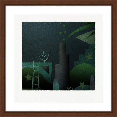 ふるさと納税 綾部市 深と星 [しかくいえ]15【絵画】 額装サイズ266mmx266mm