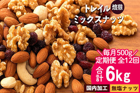 毎月お届け12回　【納税】焙煎ミックスナッツ(トレール) 500g