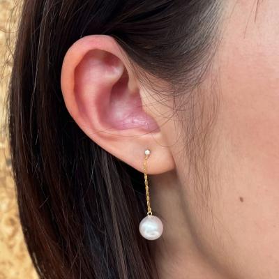 ふるさと納税 天草市 あこや真珠 ピアス ダイヤ 7.5mm - 8mm ホワイトピンク K18YG_S085-482 |  | 01