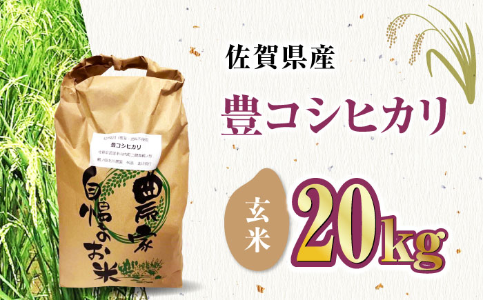 栽培期間中農薬不使用 令和5年産 豊コシヒカリ 玄米 20kg 武雄市/鶴ノ原北川農園 [UDL017]