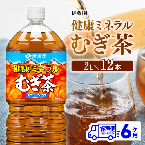 【6ケ月定期便】 伊藤園 健康ミネラル むぎ茶 2L×6本×2ケースPET 【 飲料類 ソフトドリンク 水分補給 お茶 麦茶 ペットボトル 】 宮崎県川南町