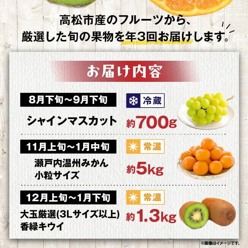 【3回お届け】高松市自慢のフルーツ定期便【E】| フルーツ
