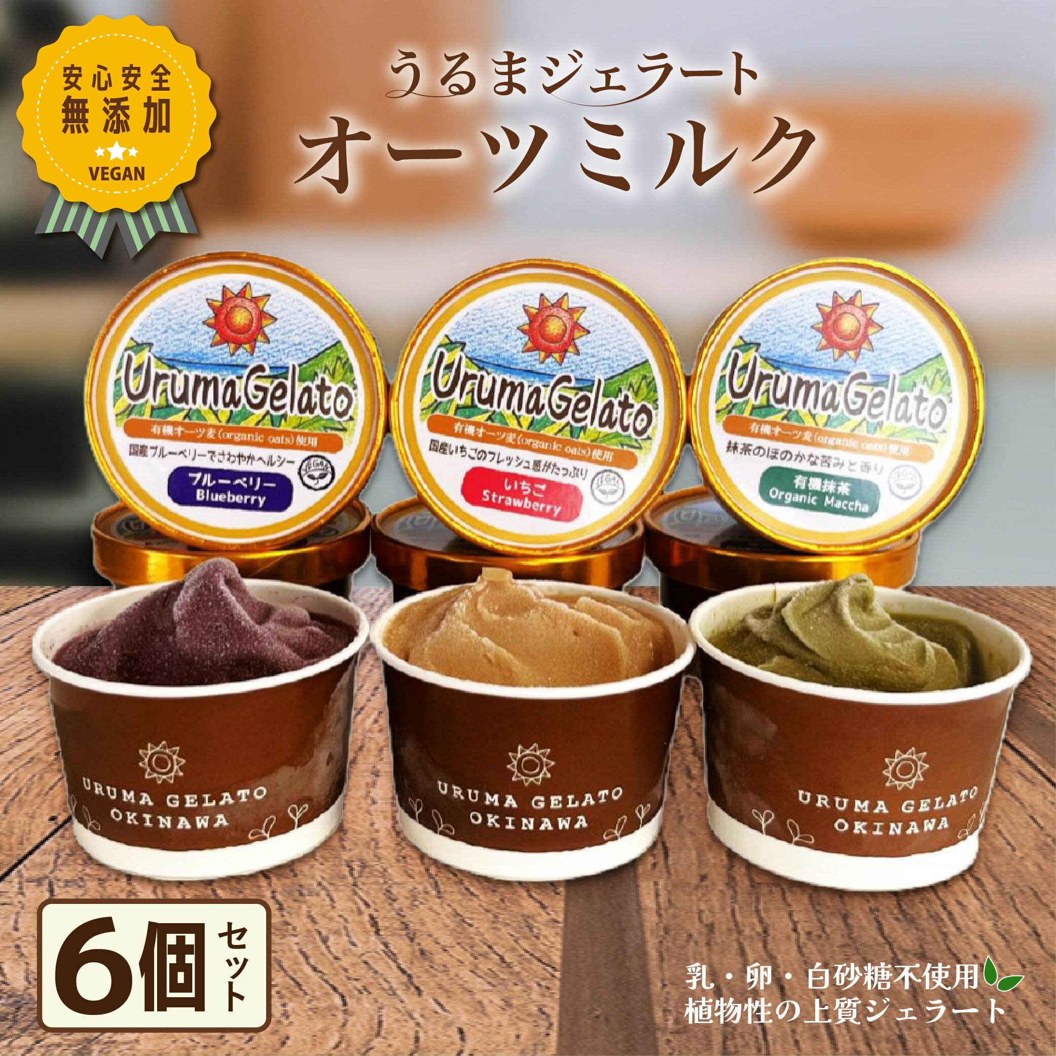 【ふるさと納税】うるまジェラート オーツミルク6個セット ヴィーガン うるま市