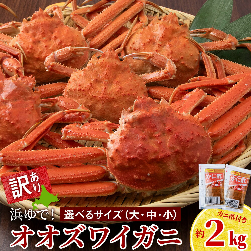 【ふるさと納税】訳あり オオズワイガニオス 選べる小〜大サイズ 計2kg 浜ゆで 大サイズ4〜5尾入 中サイズ6〜10尾入 小サイズ8〜20尾入 選べる発送月冷凍 訳あり オオズワイガニ おおずわい蟹 オオズワイガニ 姿 ボイル ふるさと納税