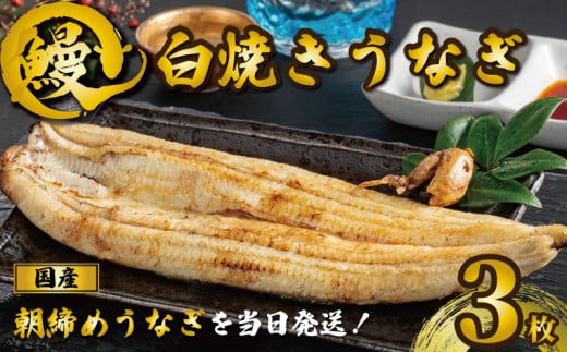 国産うなぎ 白焼き ３枚 約120g×3 うなぎ 鰻 白焼き 蒲焼 定期便 うな重 鰻丼 うな丼 ひつまぶし 土用の丑の日 土用丑 魚 海鮮 魚介類 肉 肝 レバー 冷蔵 おつまみ おかず 惣菜 酒 ビール 焼酎 日本酒 ウイスキー チューハイ お取り寄せ ギフト プレゼント 贈答 贈答用 贈り物 プレゼント 内祝い お中元 お歳暮 母の日 父の日 敬老の日 千葉県 銚子市 有限会社石毛川魚店