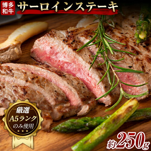 【ふるさと納税】博多和牛サーロインステーキ 250g (250g×1枚)《30日以内に出荷予定(土日祝除く)》小竹町 博多和牛 株式会社MEAT PLUS 牛肉 サーロイン A5ランク のみ使用 厳選