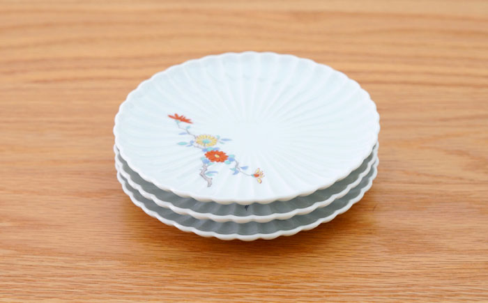 【波佐見焼】花しのぎ 取皿 錦3柄セット ざくろ・柿・菊【団陶器】 [PB208]