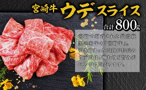 宮崎牛 ウデ スライス 400g×2 宮崎県産 黒毛和牛 こま切れ 100g×2 合計1kg |牛肉 牛 肉 ウデ スライス 黒毛和牛 こま切れ