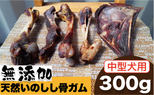 
＜中型犬用＞無添加・天然いのしし骨ガム300g（肩甲骨もしくは橈骨） 吉野ヶ里町/まちづくり会株式会社 [FBK044]
