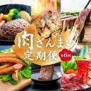 【ふるさと納税】肉 ざんまい 定期便 全6回 6か月 牛肉 焼肉 ステーキ スライス 鶏肉 ウインナー ハンバーグ