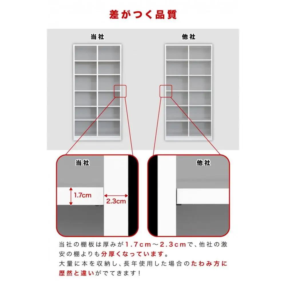 【ホワイト】本棚 W75xD29.5xH180cm シェルフ7518 シンプル 巾木避け加工の壁面収納   aku102342992