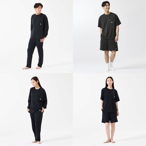 LBL 就寝時におすすめのボディリカバリーウエア 夏冬上下4点セット XLサイズ ブラック【1683675】