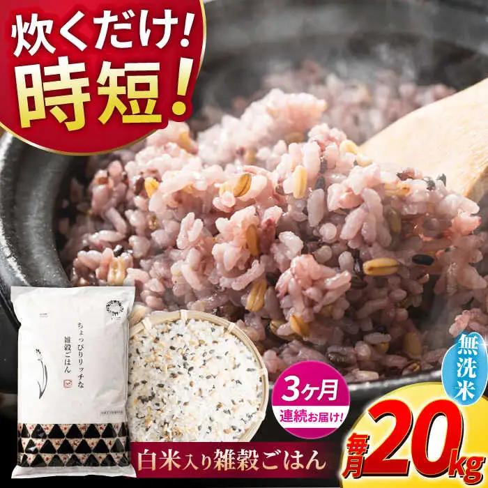 〈令和8年度産米〉 【全3回定期便】 水研ぎ不要 雑穀ごはん 無洗米 20kg 【株式会社 農産ベストパートナー】 令和8年産 [ZBP154]